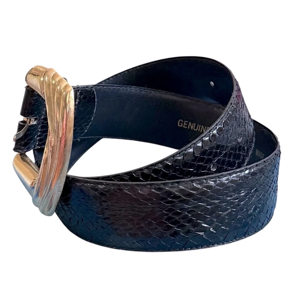 Black Genuine Snakeskin Belt Size Small